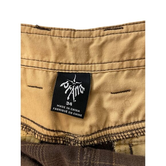 PrAna Mens Plaid Khaki Casual Shorts Size 34 - Picture 7 of 11